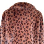 Sunset & Sixth Womens Animal Print Faux Fur Coat Size M Brown Black Cozy Classic Size M Photo 5
