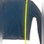 Aerie Black Fitted Cropped Waffle Knit Mock Neck Long Sleeve Top – Size Small Photo 3