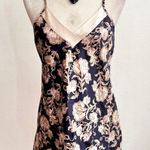 Vintage‎ Navy Floral Slip Dress 90s Y2K 2000s Romantic Boho Cottagecore Medium Blue Photo 0