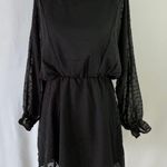 Lumière New Lumiere Swiss Dot Dolman Long Sleeve Mini Dress Black Photo 1