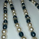 Handmade pearl and blue Faux Sapphire cristals, shocker, Relic! Photo 1