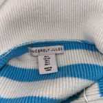 Sincerely Jules  Y2K Cropped Stripe Collared Sweater Blue White‎ Knit Retro Small Photo 3