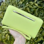 Steve Madden Bright Yellow Green Women's Zipper Wallet Wristlet Photo 1