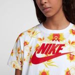 Nike Women's White Yellow Red Floral Logo Crew Neck T Shirt Tee Crop Top Size XS Photo 7