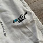 American Eagle White jogger sweatpants with mtv logo on leg Photo 2