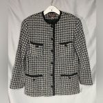 Jos. A. Bank Vintage Clothiers Houndstooth Black White Wool Acrylic Jacket Sz 12 Photo 6