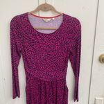 Boden Abigail Jersey Dress Sz 2P Long Sleeve Circle Skirt Purple Blue Geo Print Pink Photo 5