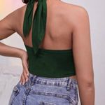 Romwe Solid Cross Cross Cut Out Halter Top Photo 4