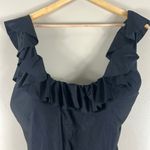 J.Crew  NWT Black Ruffle Scoopback One-Piece Swimsuit Photo 2