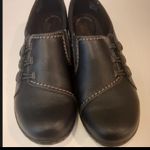 Clarks  Collection Black Leather Button Accent Comfort Slip On Loafers Photo 0