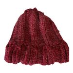 Handmade Chunky Knit Beanie Hat Marled Oxblood Red Winter Cap Adult Unisex Photo 0