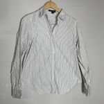 Ralph Lauren Lauren  Black White Striped Preppy Womens Button Down Shirt M Photo 0