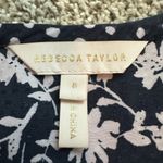 Rebecca Taylor navy blue & light pink floral short sleeve a-line dress size 8 Photo 7