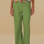 Farm Rio Green Pleat Straight Leg Pants 28 Photo 0