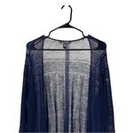 Ralph Lauren  Women's Cardigan Blue Linen Tie Front Crochet Long Sleeve Tunic 1X Photo 3