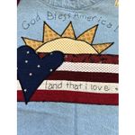 Vintage 90s Patchwork Denim Boho Vest Top One Size Blue America Flag USA Photo 5