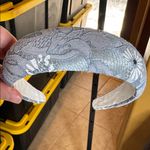 Silver Gray Floral Lace Padded Headband Faux Suede Lined One Size Photo 2