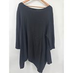 Bryn Walker Black Asymmetrical Hem Tunic Top Made in USA Women's Size XL Photo 2