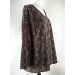 Maggie Barnes Vintage Brown Tunic Top White Micro Beaded Size 3X Glam Party Photo 3