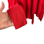 Free People  Uptown Turtle Choker-Neck Tunic Top Red Long Sleeve Asymmetrical S Photo 3