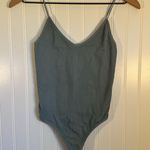 BDG Ribbed Bodysuit Vneck Spaghetti Straps Blue Size Large Photo 0