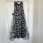 Lulus NWT  Chic Preciousness Black Floral Organza Bustier Maxi Dress S Photo 6