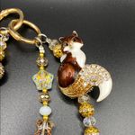 Handmade 🦊 Brown Fox Bag Charm Chain, Phone Chain, Keychain Bling Crystal Beads, Gold Photo 9