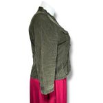 Telluride Clothing Co Womens Corduroy Short Jacket Ruffle Accent Button Close L Green Size L Photo 1