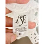 Love Shack Fancy  Eyelet Flutter Sleeve Ruffle Hem Mini Dress White Women's Size S Photo 3