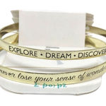 New Womens Bead Landing Double Gold Mantra Cuff Set of 2 Explore Photo 0