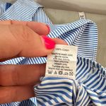 J.Crew blue and white striped sleeveless ruffle neckline blouse size 10 Photo 8