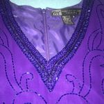 Morgan Taylor Evening dress silk beaded long sleeve V-neck vintage size 8 Photo 2