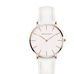 Hannah Martin Rose Gold and White Leather Waterproof Watch NWT Photo 1