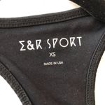 NWT E & R Sport Electric & Rose Black Scoop Neck Nylon Racerback Sports Bra XS Photo 2