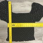 Japna Black & White Smocked Crop Top with Short Puff Sleeves Size Large Photo 7