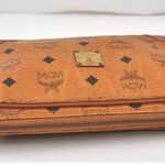 MCM  Brown Clutch with Logo Pattern and Wrist Strap Photo 3