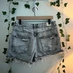 Bershka Distressed Light Washed Grey Denim Shorts Size 12 Photo 2