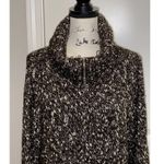 Chico's Chico’s Heavy Cowl Neck Knit Full Zip Cardigan coat Sweater Brown White Size 2 Photo 6