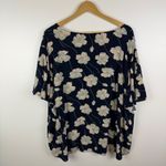 CHAPS  Floral Blouse Size 3X Navy Lightweight Boho Stretch Office Comfy Boho Photo 3