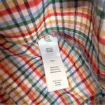 BeachLunchLounge Multicolor Gingham Gauzy 100% Cotton Blouse Top Size Medium Photo 2