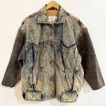 80’s Acid Wash & Leather Convertible Moto Jacket Photo 0