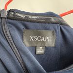 XScape Dress SZ 10 Ruffle Off The Shoulder Gown Evening Wedding Formal Navy NWT Photo 5