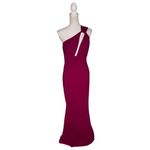 Katie May Edgy Asymmetrical One-Shoulder Gown Magenta Womens Size Large Photo 3