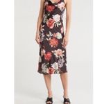 Bebe  printed satin bias midi dress black floral Photo 3