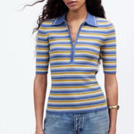 Madewell Half Zip Johnny Collar Polo Top Size XS Photo 0