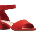 Clarks Women's  Elisa Dedra Suede Open Toe Heeled Sandals Shoes Size 9 Red Photo 9