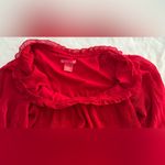 Sunny Leigh Women's Medium Pullover Blouse Lined Semi Sheer Red V-Neck M Photo 4