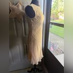 Vintage Max Studio nude silk sheath midi dress, size medium Tan Photo 5
