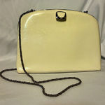 Vintage Faux Cream White Snakeskin Crossbody Purse 1980s Glameratti Silver Chain Photo 0