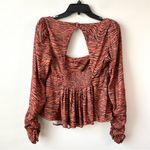 Free People Tiger Print Peplum Blouse S Photo 4